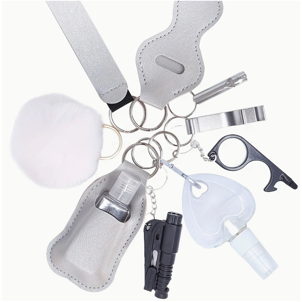 10pcs Women's Safety Set with Whistle, Window Breaker, Spray, & More-Great Gift